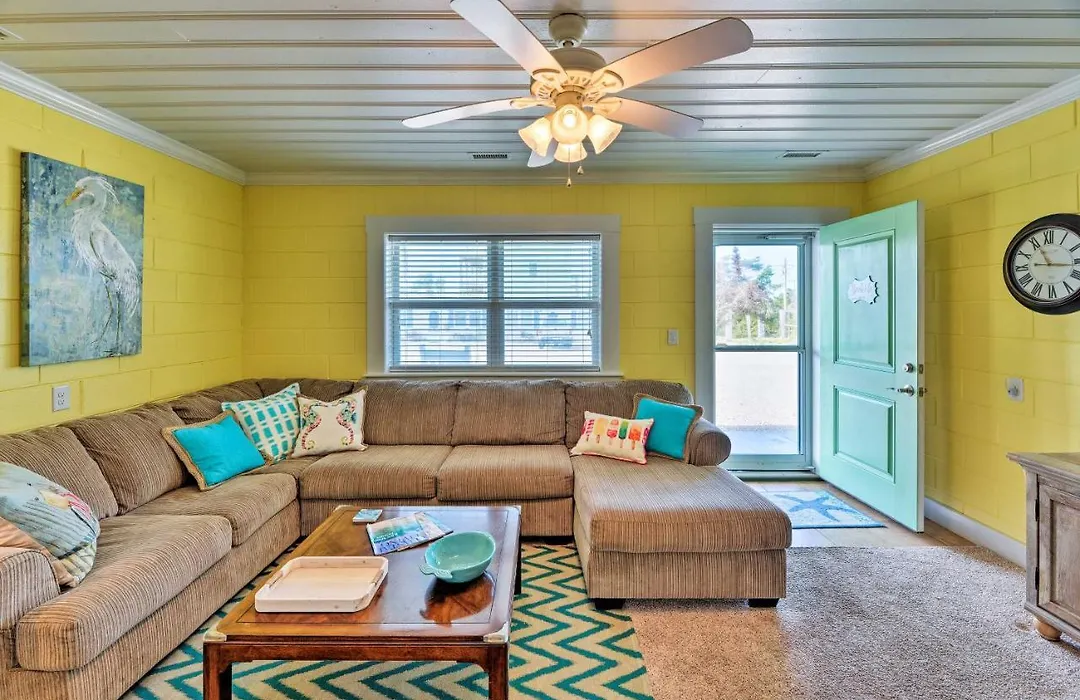 Colorful Cottage With Patio Across From The Beach!-1