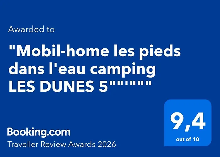 Mobil-home les pieds dans l'eau camping LES DUNES 5'